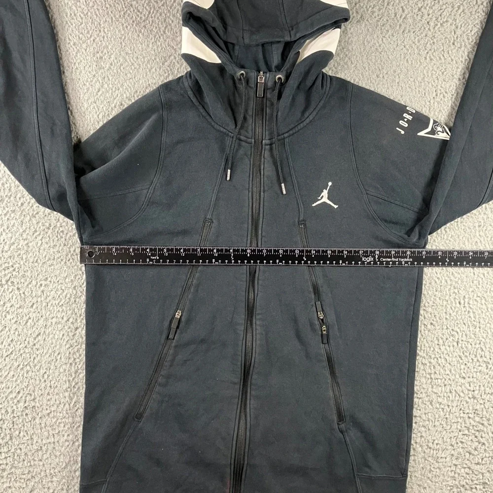 Jordan Full Zip Hoodie Men M Black‎ Graphic Sleeve Jumpman 23 Hood Hypebeast